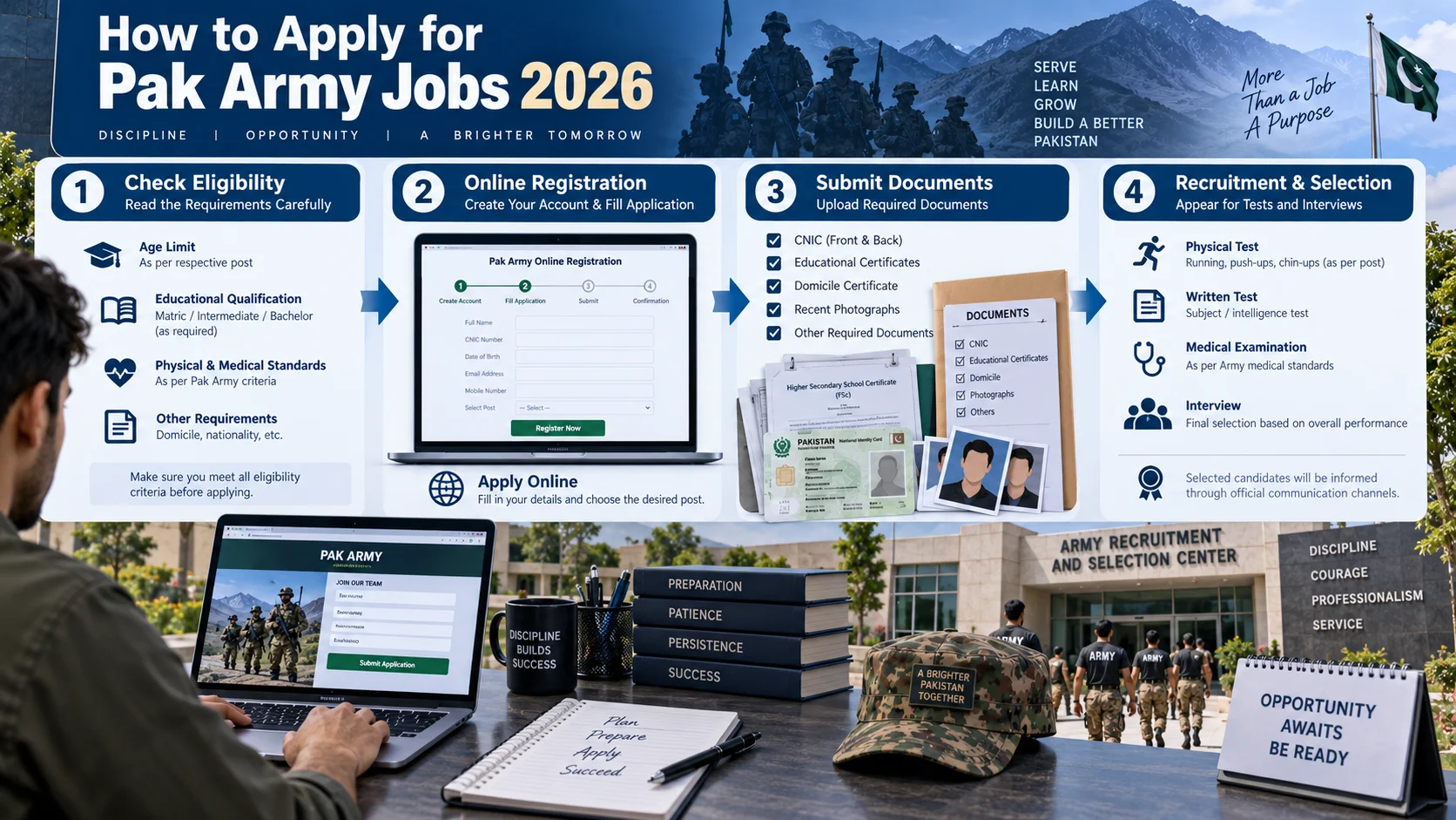 Pak Army jobs 2026 online apply and recruitment process