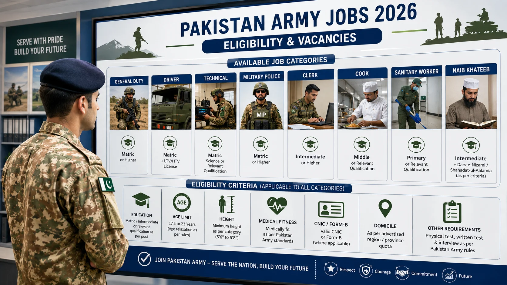 Pakistan Army Jobs 2026 eligibility criteria and available vacancies